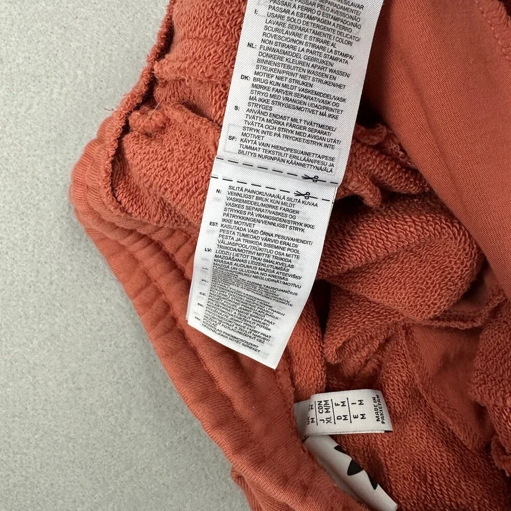 Adidas Shorts Men Medium Rust Orange Fleece Cargo Sweatshorts Trefoil M